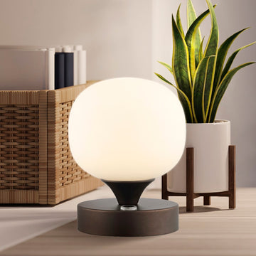 Owen 6.13" Bohemian Farmhouse Iron Rechargeable Integrated LED Table Lamp - JONATHAN Y